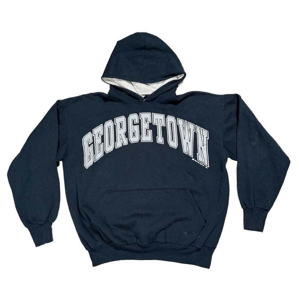 Vintage 1991 Bulletin Athletic Georgetown University Hoodie Distressed Mens